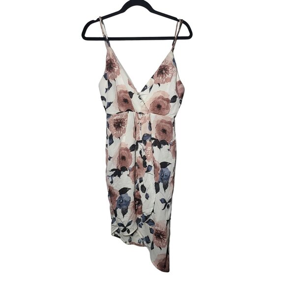Lush Womens Floral Sleeveless Asymmetrical Dress Size Medium Boho Dainty Summer - Picture 1 of 11